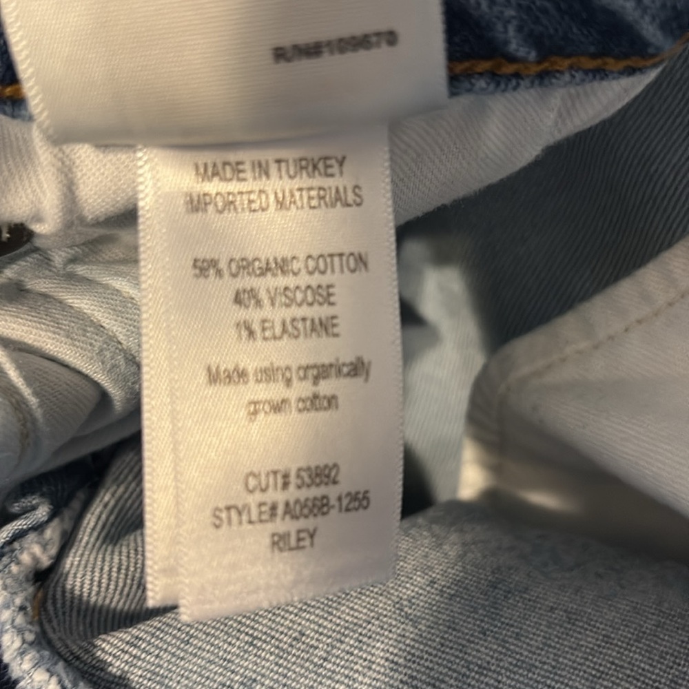 Agolde Riley Distressed High Rise Button Fly Cropped Jeans 25 - Picture 11 of 11